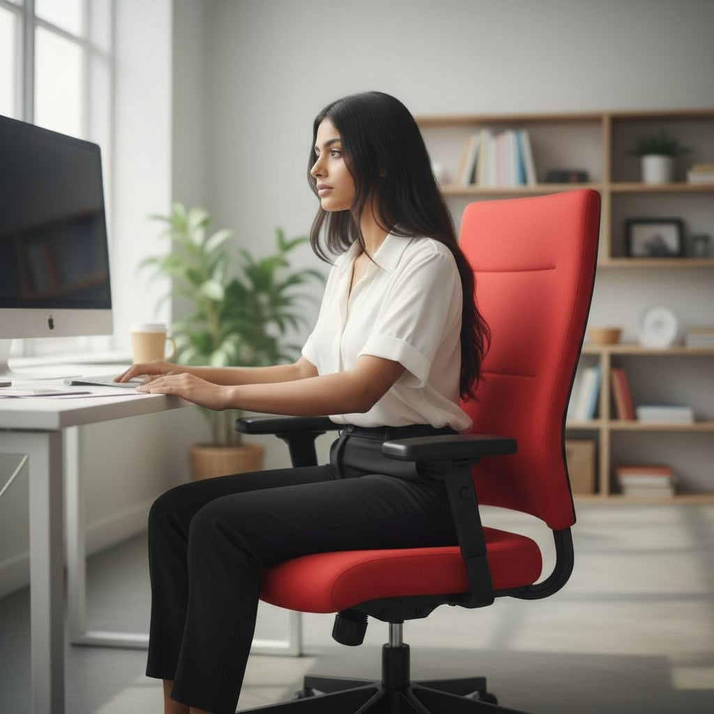 <tc>Sedus</tc>: <tc>Quarterback</tc> Sedia operativa in tessuto rosso - Ricondizionata