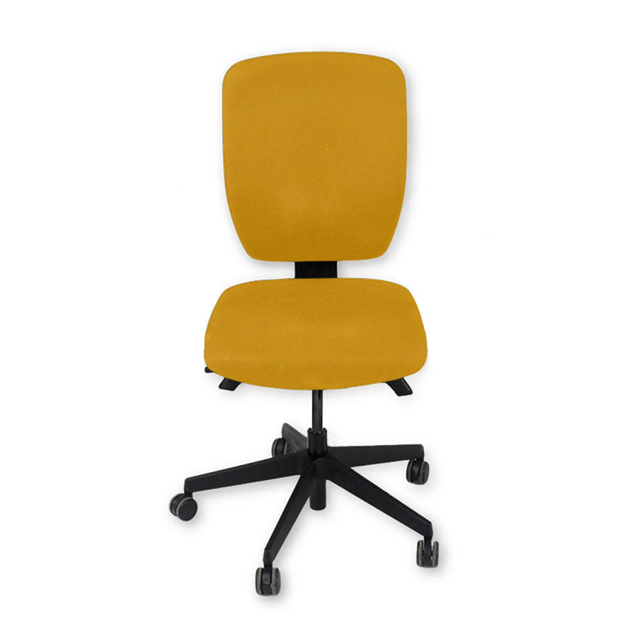 <tc>Senator</tc>: <tc>Dash</tc> Silla de trabajo totalmente ajustable en tela amarilla, sin brazos - Reacondicionada
