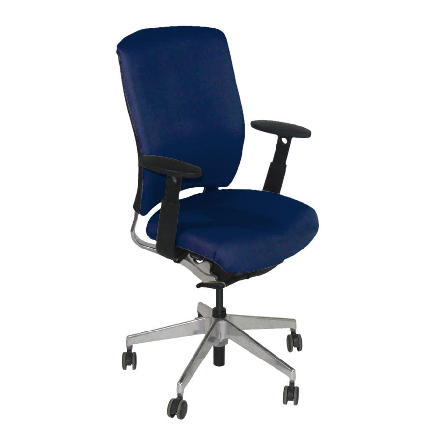 Senator: Enigma S21 Office Chair with Aluminium Frame in Blue Fabric - Refurbished