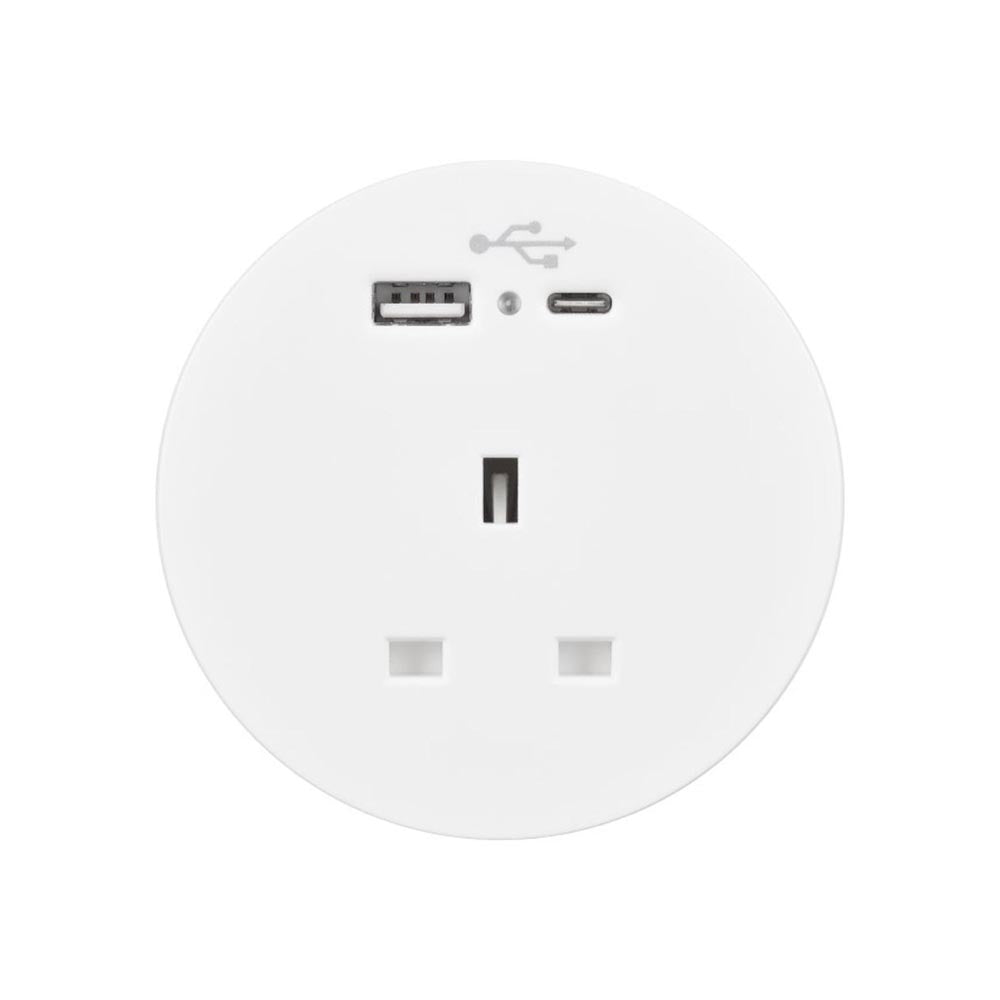 Runde Ion Duo Power Modul in der DeSk in Weiß