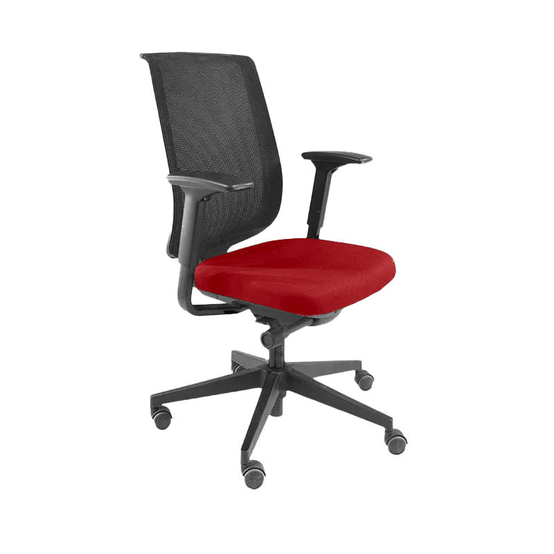 <tc>Steelcase</tc>: Sedia da ufficio Reply con schienale in rete in tessuto rosso - Ricondizionata
