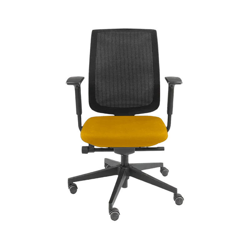 <tc>Steelcase</tc>Silla de oficina Reply con respaldo de malla en tela amarilla - Reacondicionada