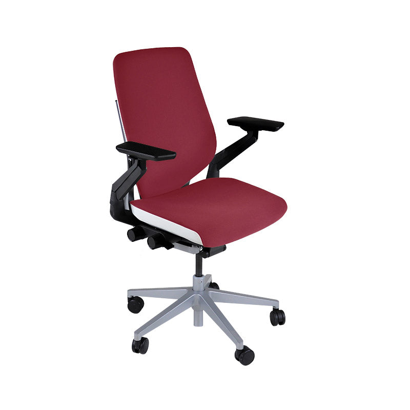 <tc>Steelcase</tc>: Gesture Ergonomische Bureaustoel - Bordeauxrood Leer - Gereviseerd
