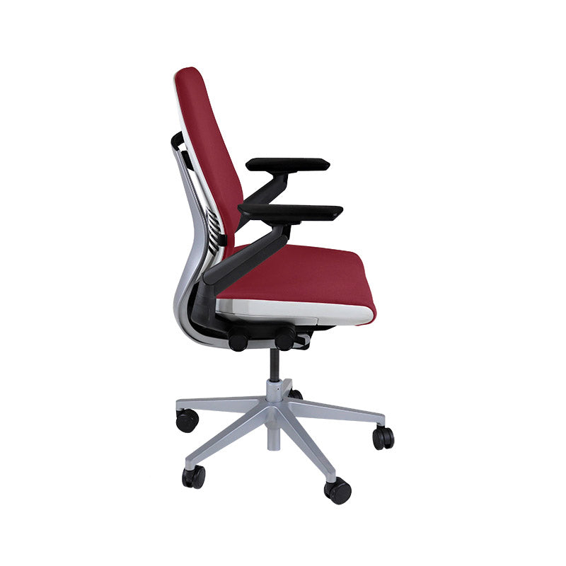<tc>Steelcase</tc>: Gesture Ergonomische Bureaustoel - Bordeauxrood Leer - Gereviseerd