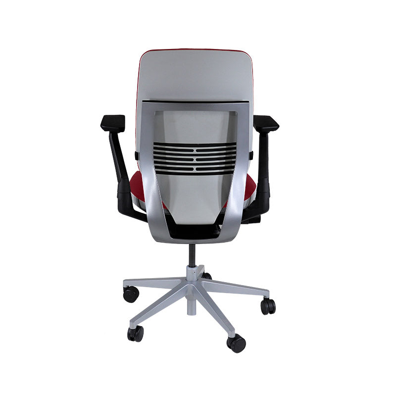 <tc>Steelcase</tc>: Gesture Ergonomische Bureaustoel - Bordeauxrood Leer - Gereviseerd