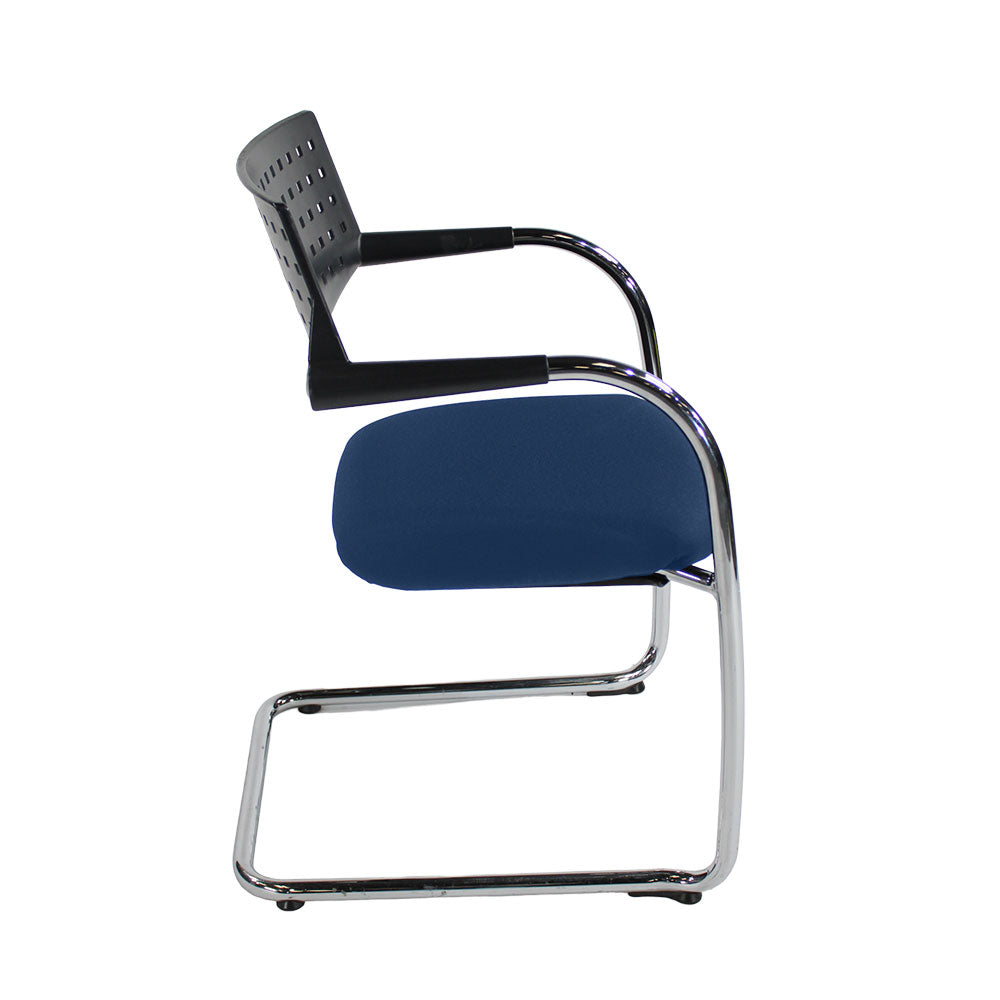 Vitra: VisaVis Meeting Chair in Blue Fabric - Refurbished