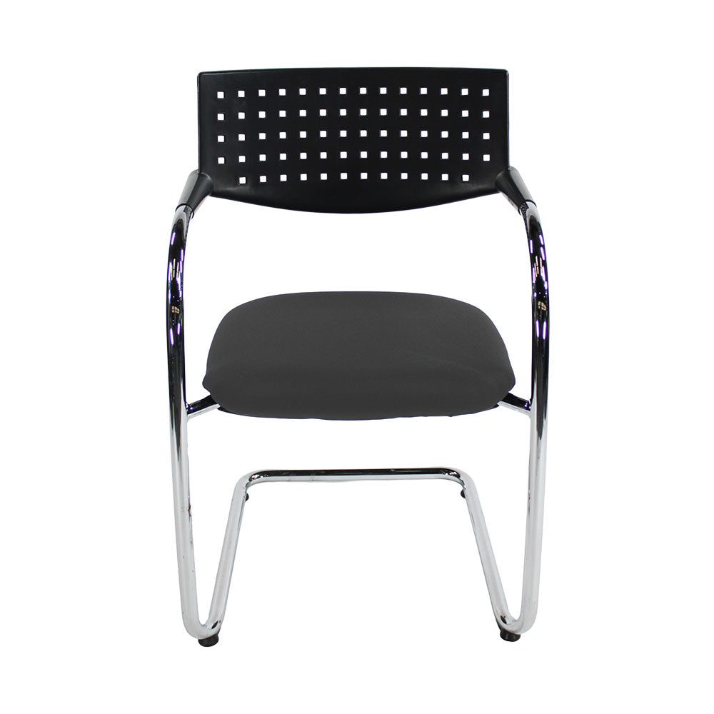 Vitra: VisaVis Meeting Chair in Grey Fabric - Refurbished