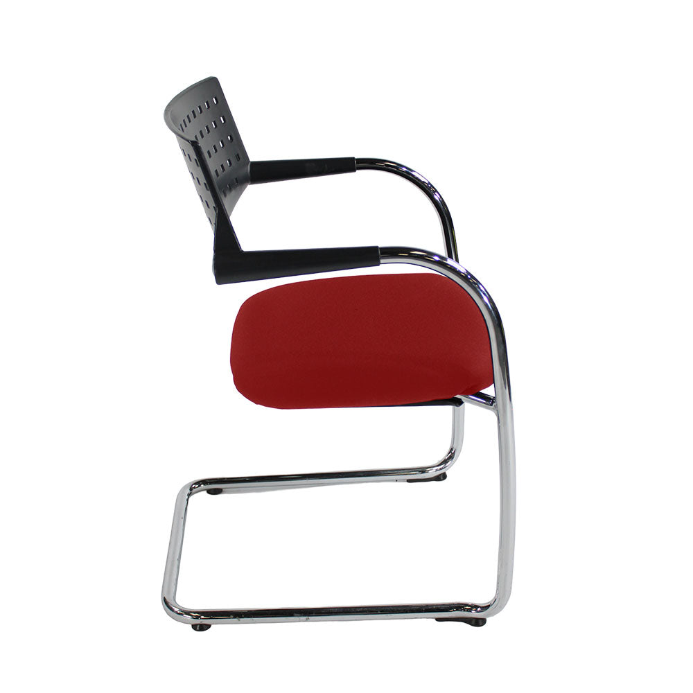 Vitra: VisaVis Meeting Chair in Red Fabric - Refurbished