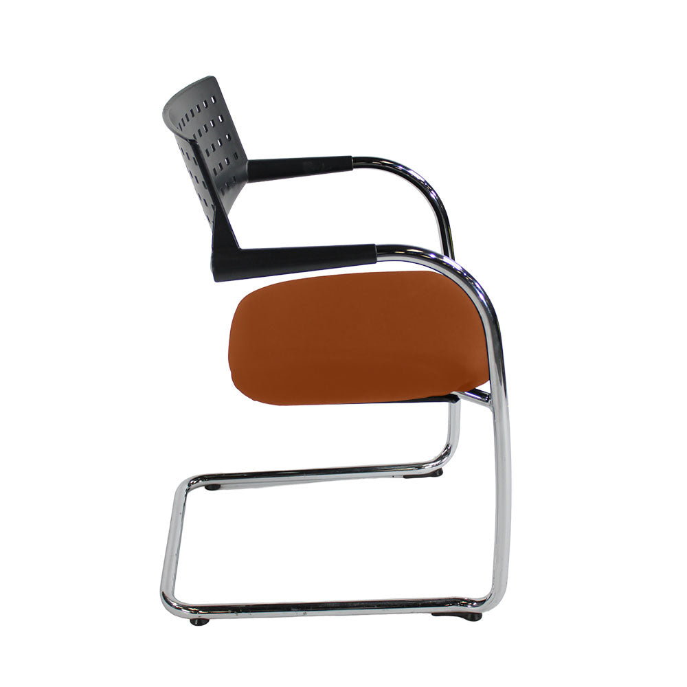 Vitra: VisaVis Meeting Chair in Tan Leather - Refurbished