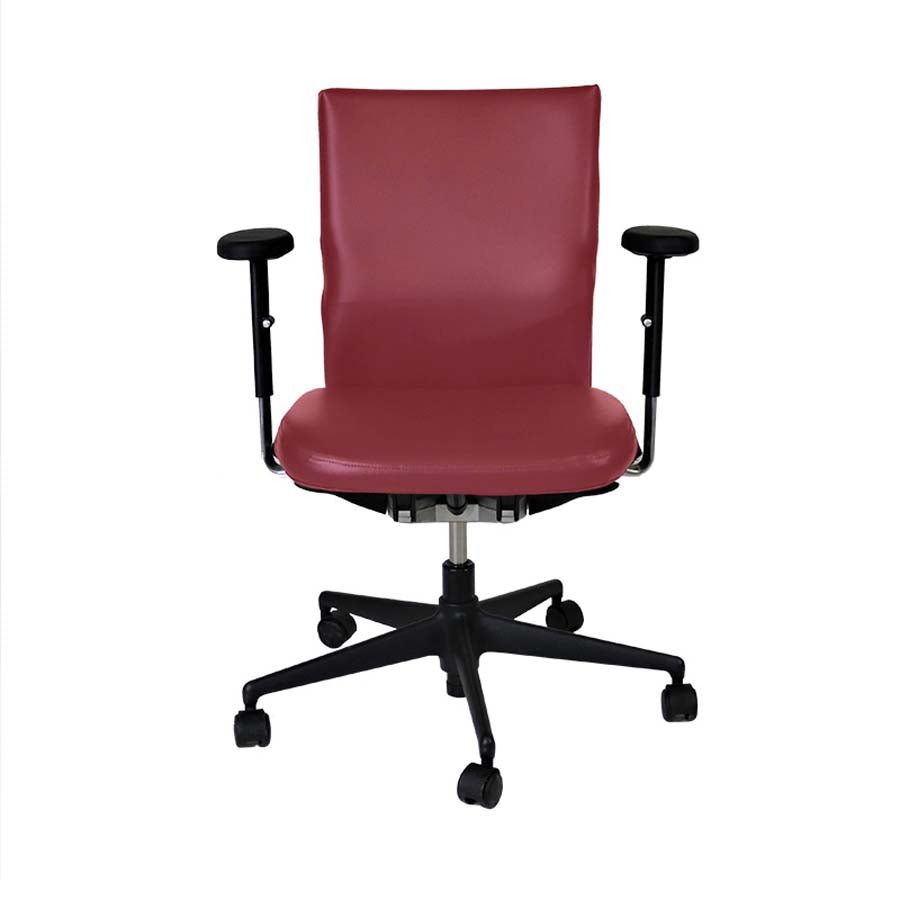 Vitra: Axess Office Chair in Burgundy Leather - Refurbished
