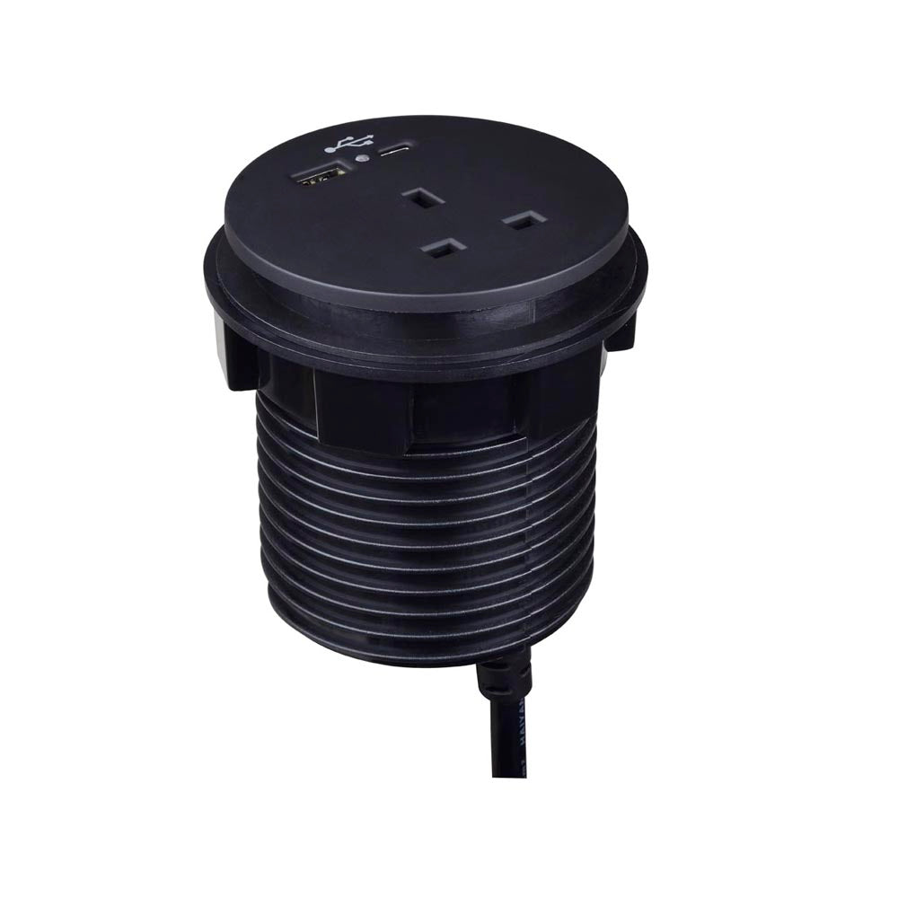 Runde Ion Duo Power Modul In-Desk in Schwarz