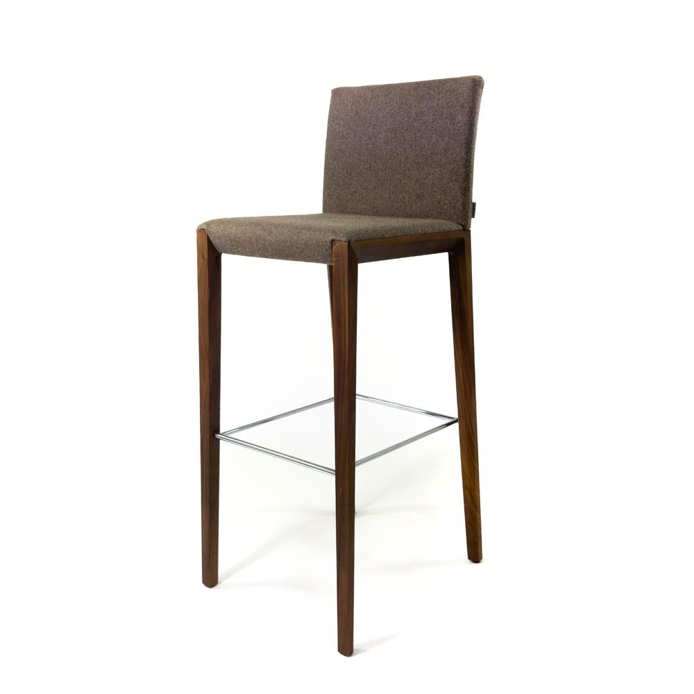 Walter Knoll: Andoo Barstool In Dark Brown Fabric - Refurbished