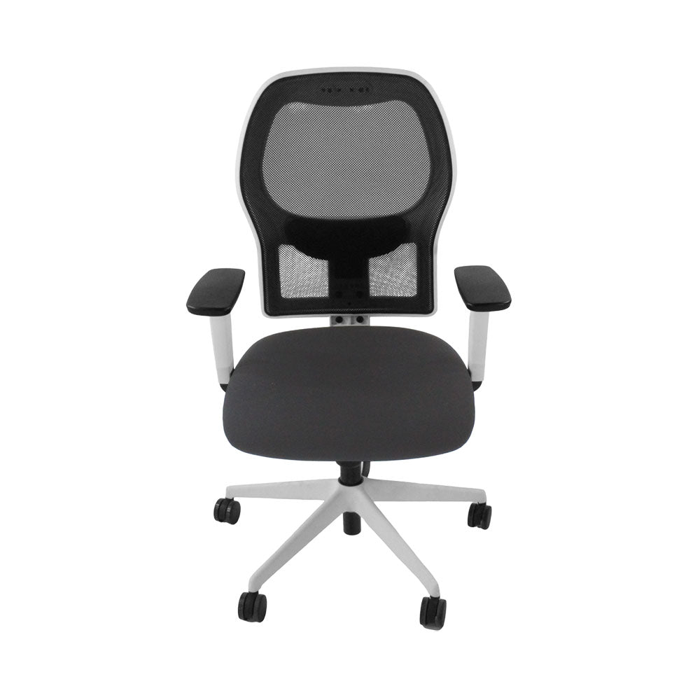 <tc>Ahrend</tc>Silla de trabajo tipo 160 en tela gris y estructura blanca - Reacondicionada