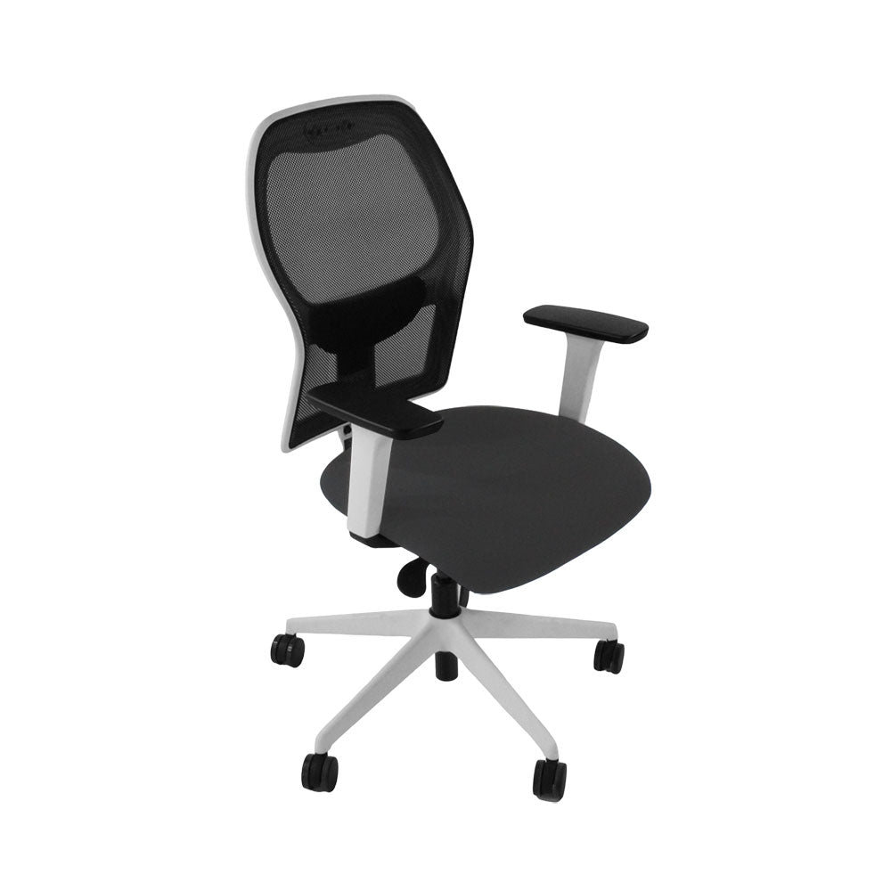 <tc>Ahrend</tc>Silla de trabajo tipo 160 en tela gris y estructura blanca - Reacondicionada