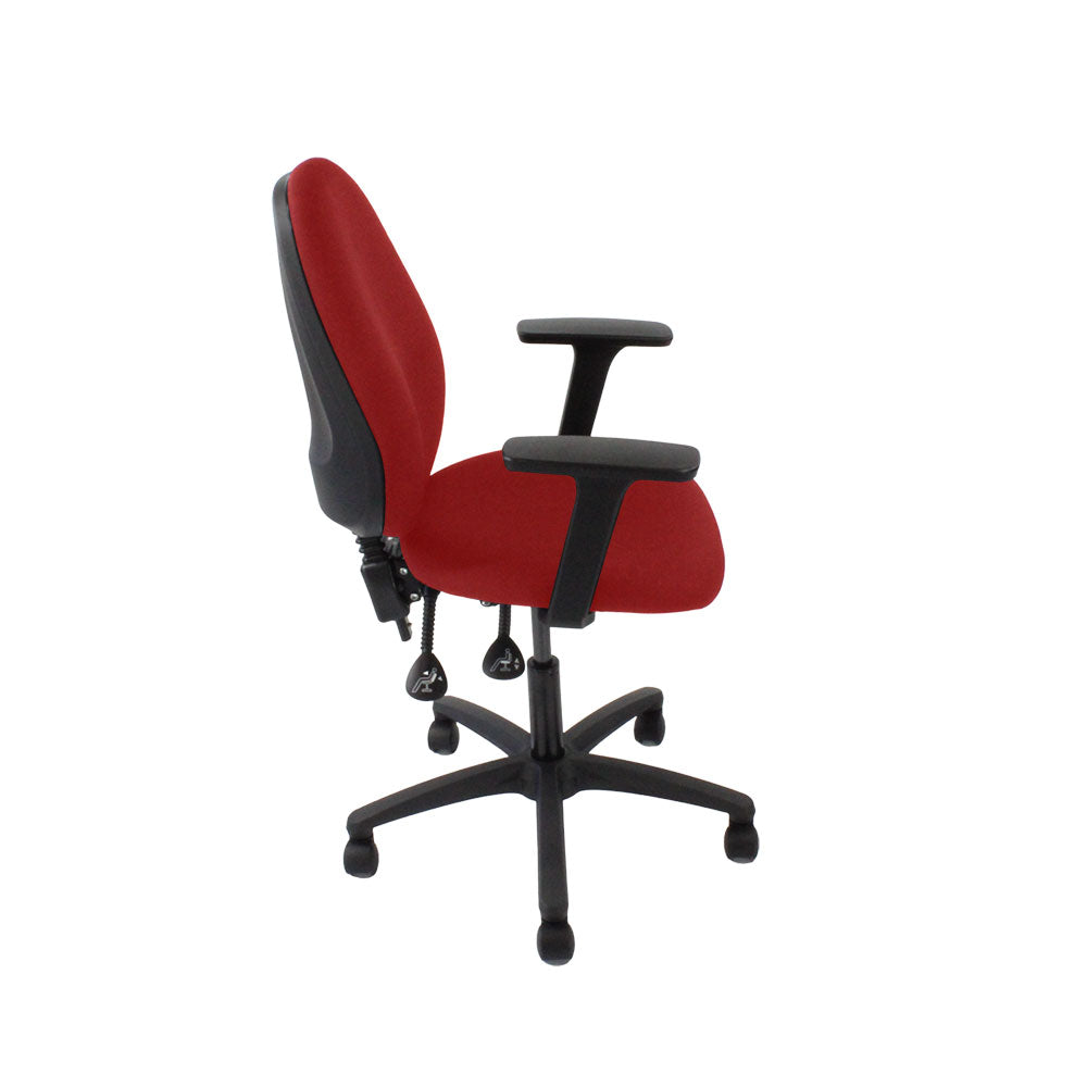 Saxen: Scoop High Operator Chair in Red Fabric - Refurbished