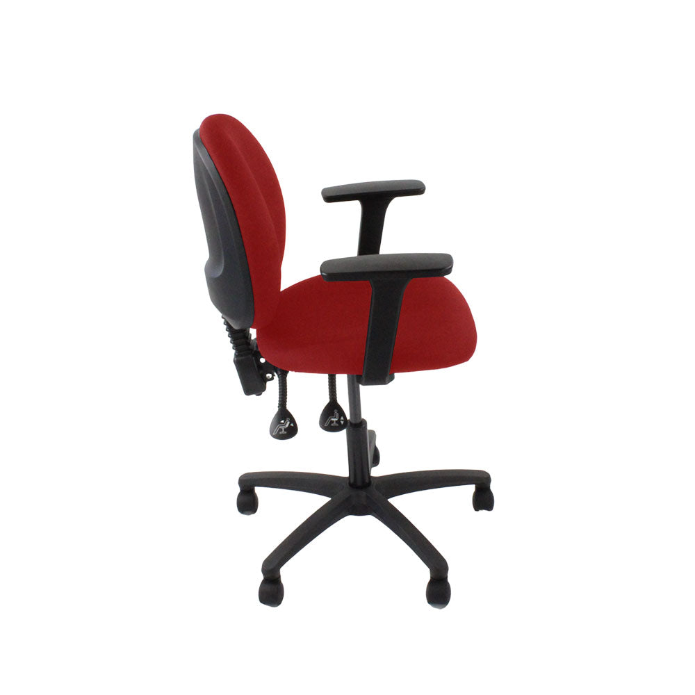 Saxen: Scoop Operator Chair in Red Fabric - Refurbished