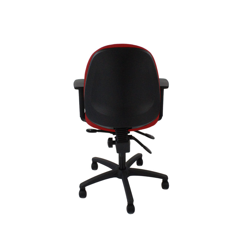 Saxen: Scoop High Operator Chair in Red Fabric - Refurbished