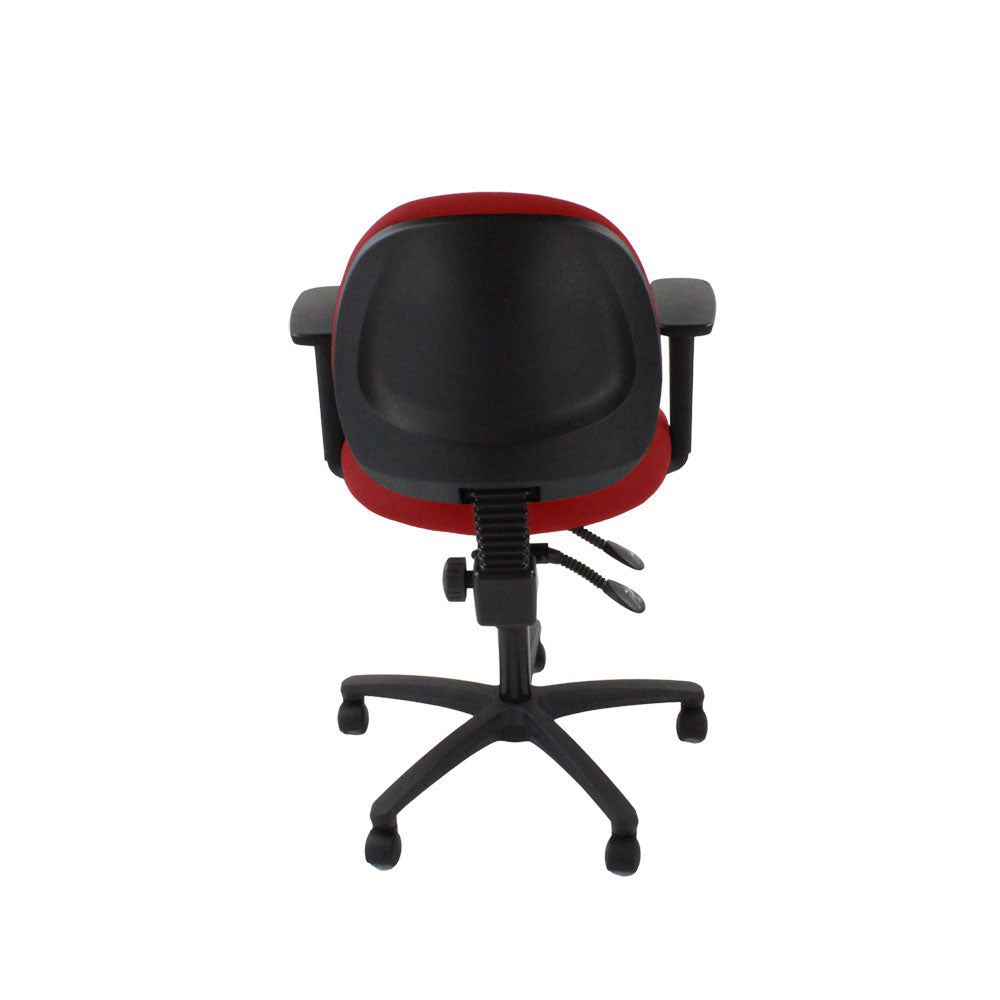 Saxen: Scoop Operator Chair in Red Fabric - Refurbished