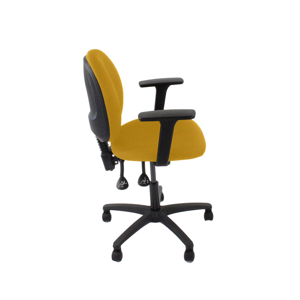 Saxen: Scoop Operator Chair in Yellow Fabric - Refurbished