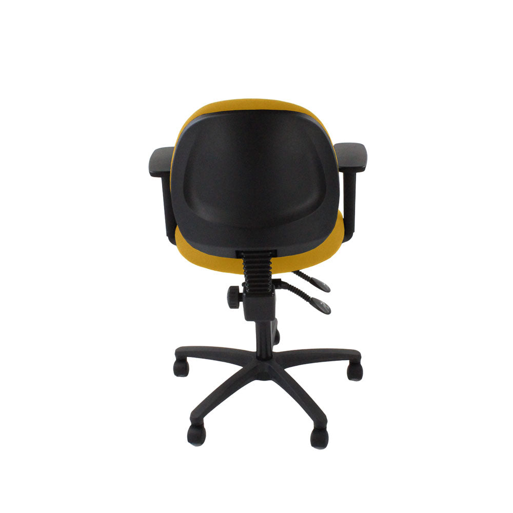 Saxen: Scoop Operator Chair in Yellow Fabric - Refurbished