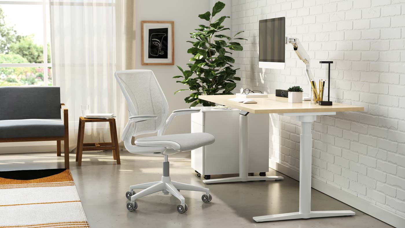 Humanscale diffrient desk world shop chair