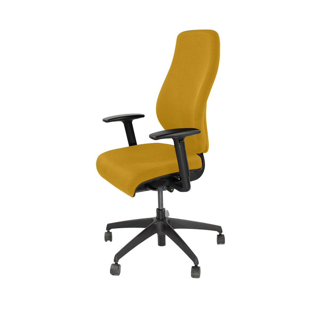 Boss Design: Silla operativa Key - Nueva tela amarilla - Reacondicionada