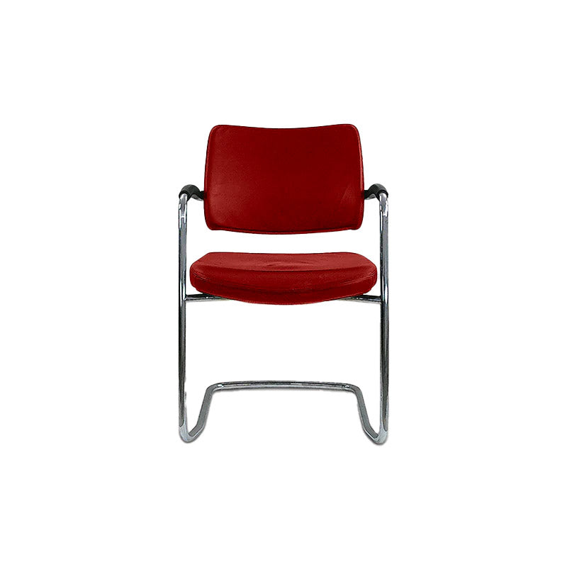 Boss Design: sedia da riunione Pro a sbalzo in tessuto rosso - Ristrutturata