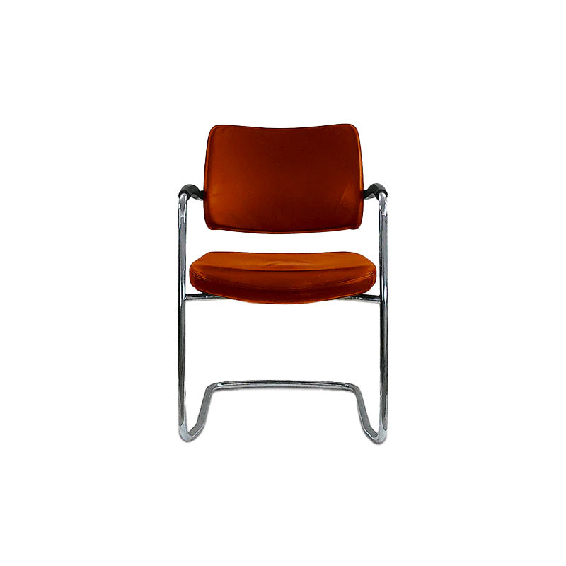 Boss Design: sedia da riunione Pro cantilever in pelle marrone chiaro - rinnovata