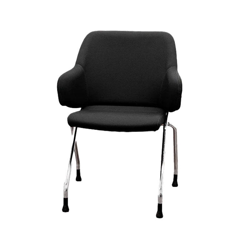 Boss Design: Skoot Meeting Chair aus schwarzem Leder – generalüberholt