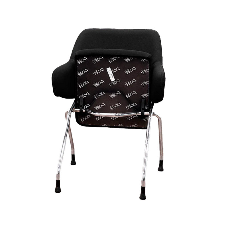 Boss Design: Skoot Meeting Chair aus schwarzem Leder – generalüberholt