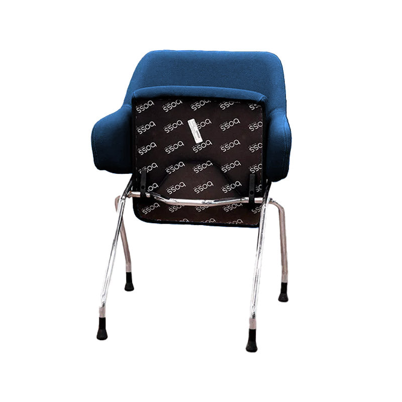 Boss Design : Chaise de réunion Skoot en tissu bleu - Reconditionnée