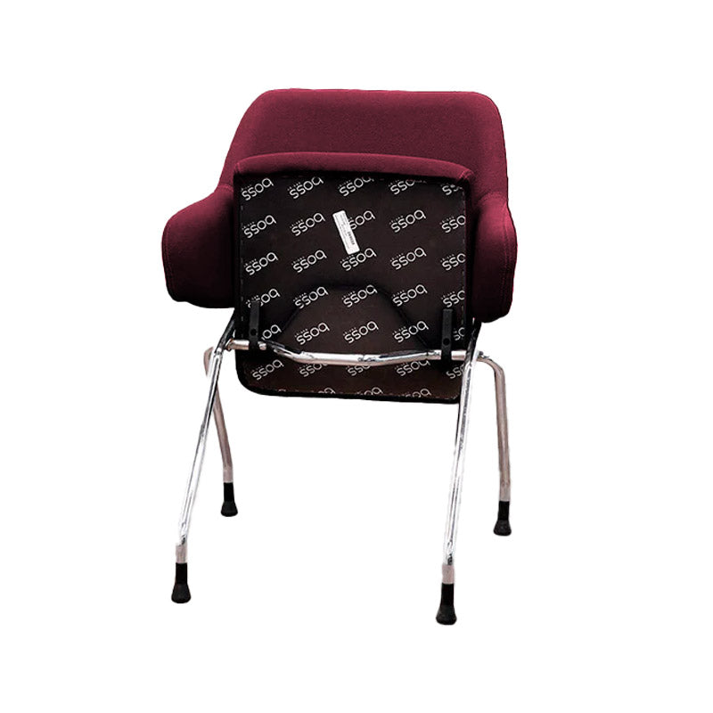 Boss Design: Skoot Meeting Chair aus burgunderfarbenem Leder – generalüberholt