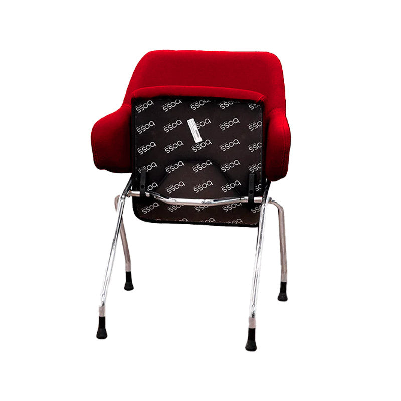 Boss Design : Chaise de réunion Skoot en tissu rouge - Reconditionnée