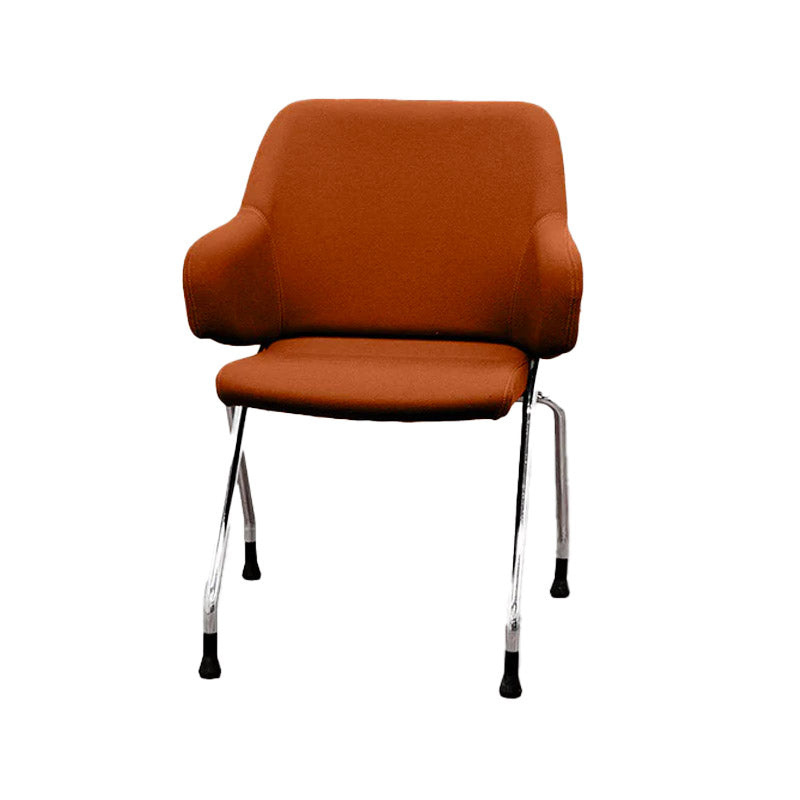 Boss Design: sedia da riunione Skoot in pelle marrone chiaro - rinnovata