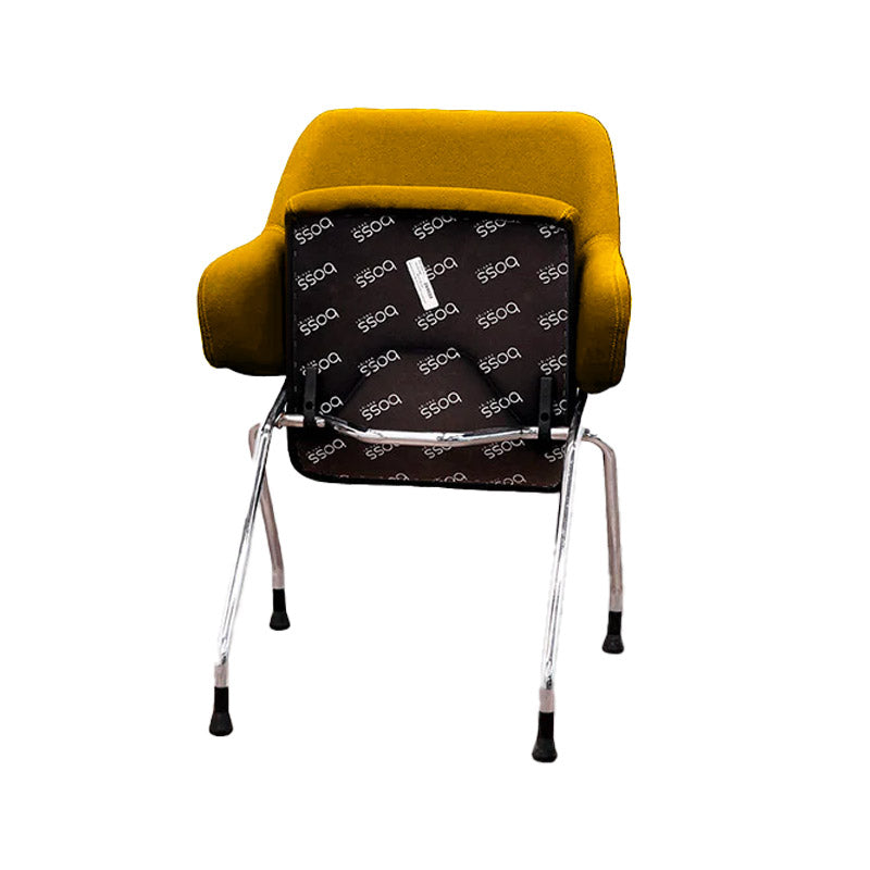 Boss Design : Chaise de réunion Skoot en tissu jaune - Reconditionnée