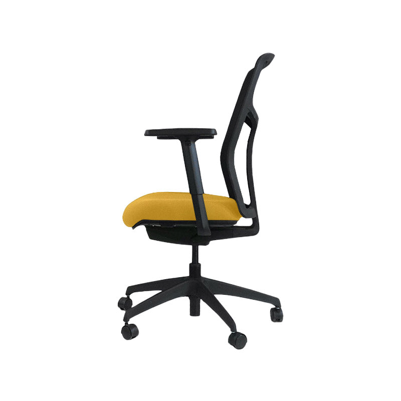 Boss Design : Tauro en tissu jaune - Chaise de travail - Remis à neuf