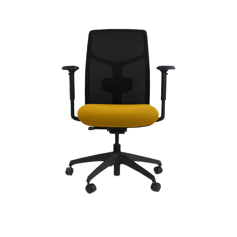 Boss Design : Tauro en tissu jaune - Chaise de travail - Remis à neuf