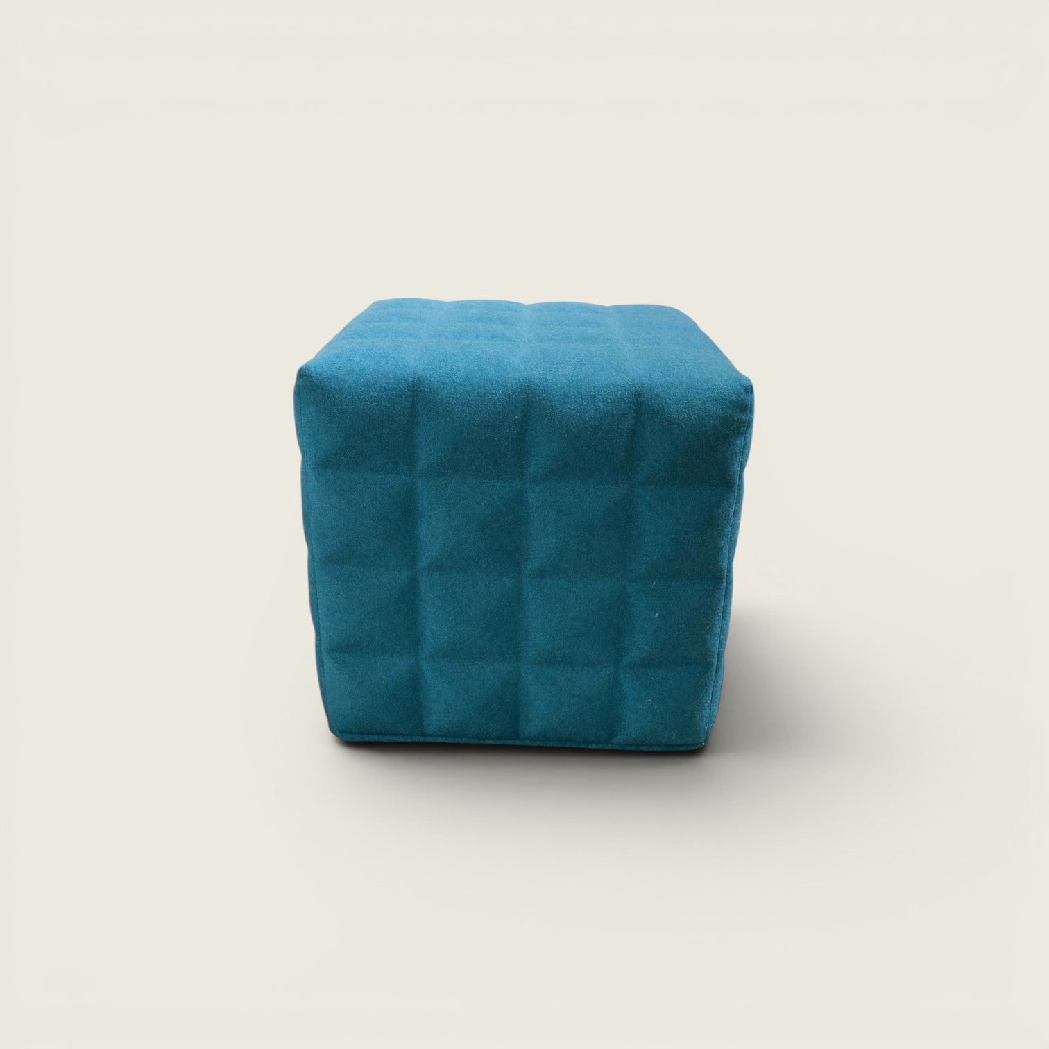 BuzziSpace: Cube 3D Solo Stool in Blue Fabric - Refurbished