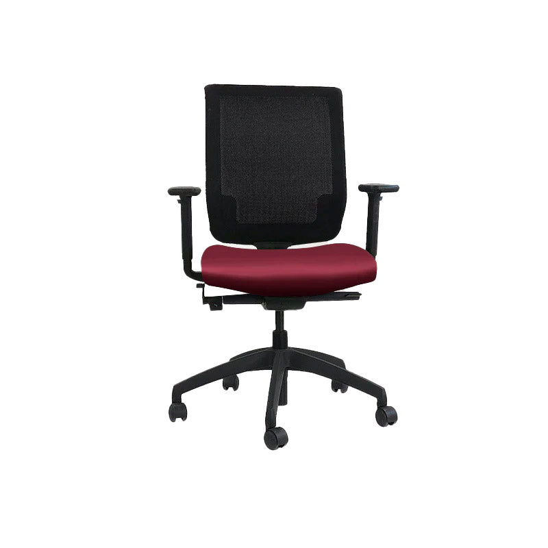 Connection: MY Task Chair in Burgundy Leather - Refurbished