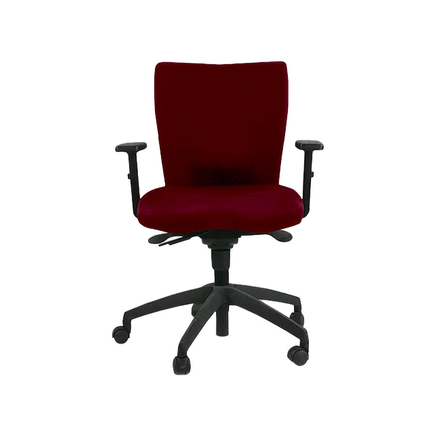 Connection: Team Task Chair in Burgundy Leather - Refurbished