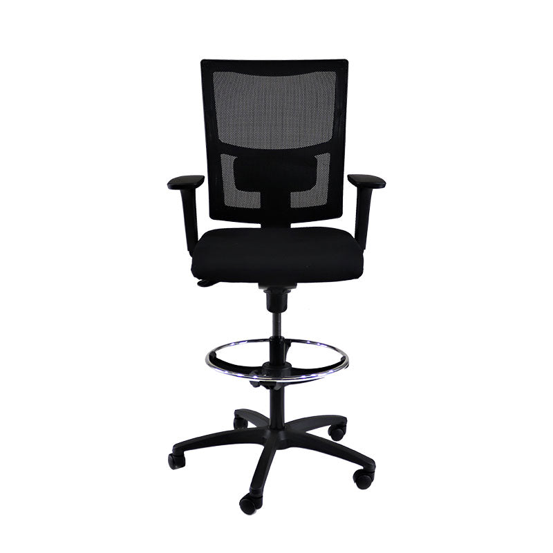 TOC: Ergo Draughtsman Chair in Black Fabric - Refurbished
