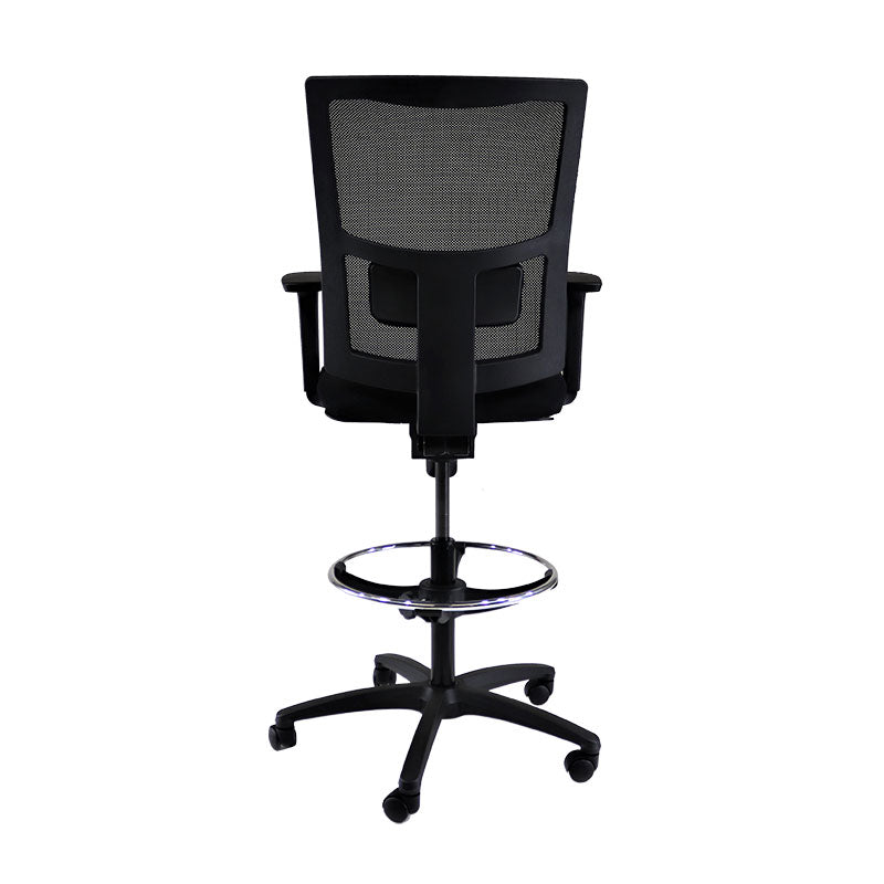 TOC: Ergo Draughtsman Chair in Black Fabric - Refurbished