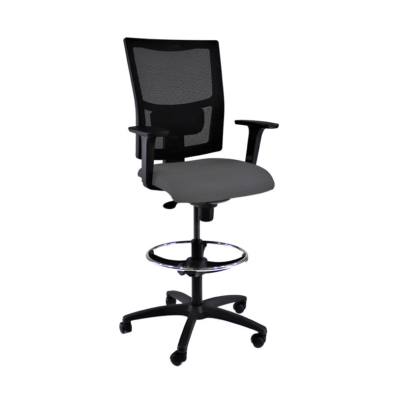 TOC: Ergo Draughtsman Chair in Grey Fabric - Refurbished