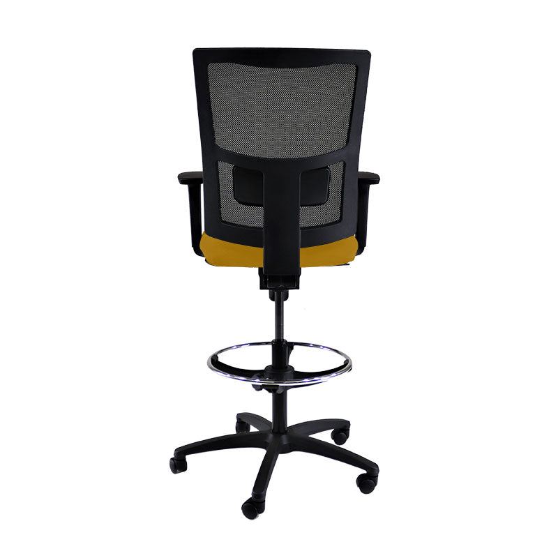 TOC: Ergo Draughtsman Chair in Yellow Fabric - Refurbished