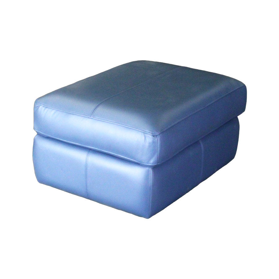 G-Plan: Chadwick Leather Storage Footstool - Blue - Manufacturer Return
