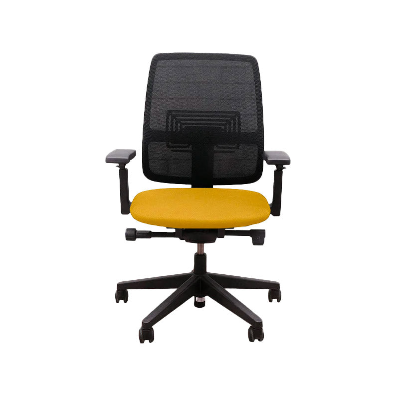 Haworth: Lively Task Chair in Yellow Fabric - Refurbished