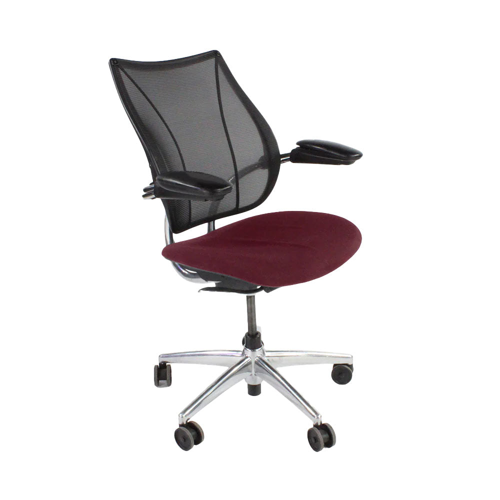 Humanscale: Liberty Task Chair in Burgundy Leather/Aluminium Frame - Refurbished