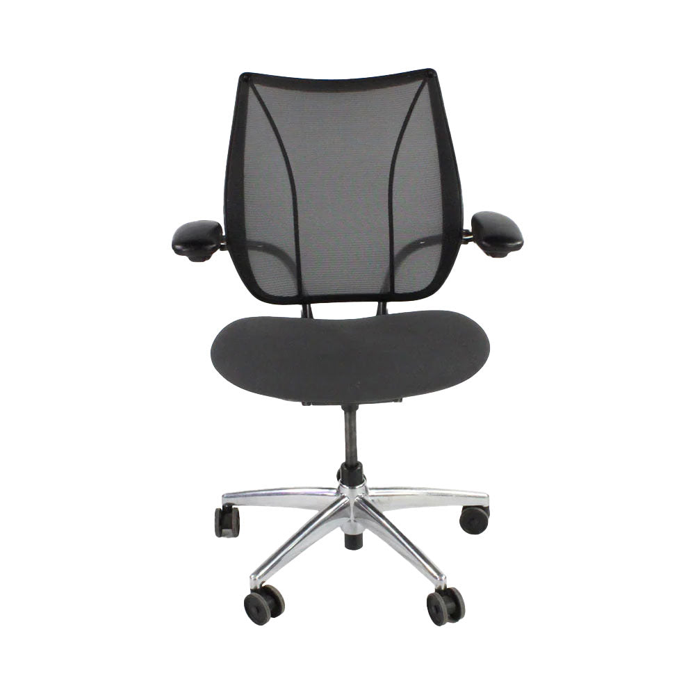 Humanscale: sedia operativa Liberty in tessuto grigio/struttura in alluminio - rinnovata