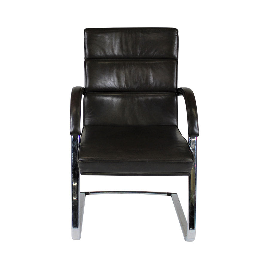 William Hands: Executive Meeting Chair in Dark Brown Leather - Refurbished