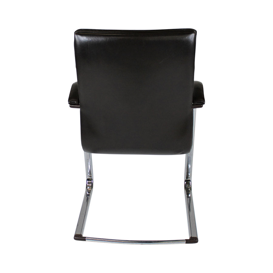 William Hands: Executive Meeting Chair in Dark Brown Leather - Refurbished